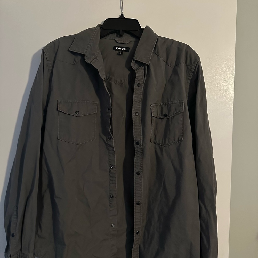 Express Men's Charcoal Shirt Jacket